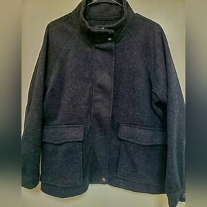 Banana Republic Brushed Melton Pocket Charcoal Jacket